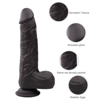 Long Dark Hareketli Isıtmalı Rotasyonlu Titreşimli Dildo - FA-SD-008