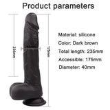 [DEV İNDİRİM] %34 İndirim – Long Dark Hareketli Isıtmalı Rotasyonlu Titreşimli Dildo - CA-FA-SD-008
