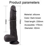 Farruz Long Dark Hareketli Isıtmalı Rotasyonlu Titreşimli Dildo - FA-SD-008