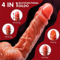 Farruz Lion Hareketli Isıtmalı Rotasyonlu Titreşimli Dildo - FA-SD-027