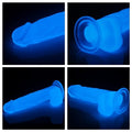 Gece Parlayan Fosforlu 19 cm Realistik Vantuzlu Şeffaf Dildo Penis - LV319020