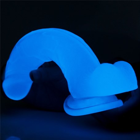 Gece Parlayan Fosforlu 19 cm Realistik Vantuzlu Şeffaf Dildo Penis - LV319020