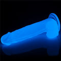 Gece Parlayan Fosforlu 19 cm Realistik Vantuzlu Şeffaf Dildo Penis - LV319020