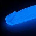 Gece Parlayan Fosforlu Belden Bağlamalı 19 cm Realistik Vantuzlu Şeffaf Dildo Penis - LV319020B