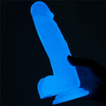Gece Parlayan Fosforlu Belden Bağlamalı 19 cm Realistik Vantuzlu Şeffaf Dildo Penis - LV319020B