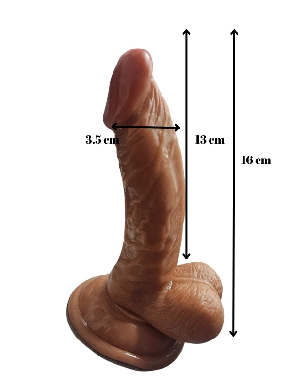 Gerçekçi Testisli Melez Dildo 16 cm - A-PX461B