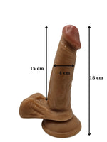 Gerçekçi Testisli Melez Dildo 18 cm - A-PX004MELEZ