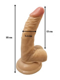 Gerçekçi Testisli Melez Dildo Eğik 18 cm - A-PX025MELEZ