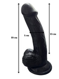 Gerçekçi Testisli Siyah Dildo 19 cm - A-PX172S