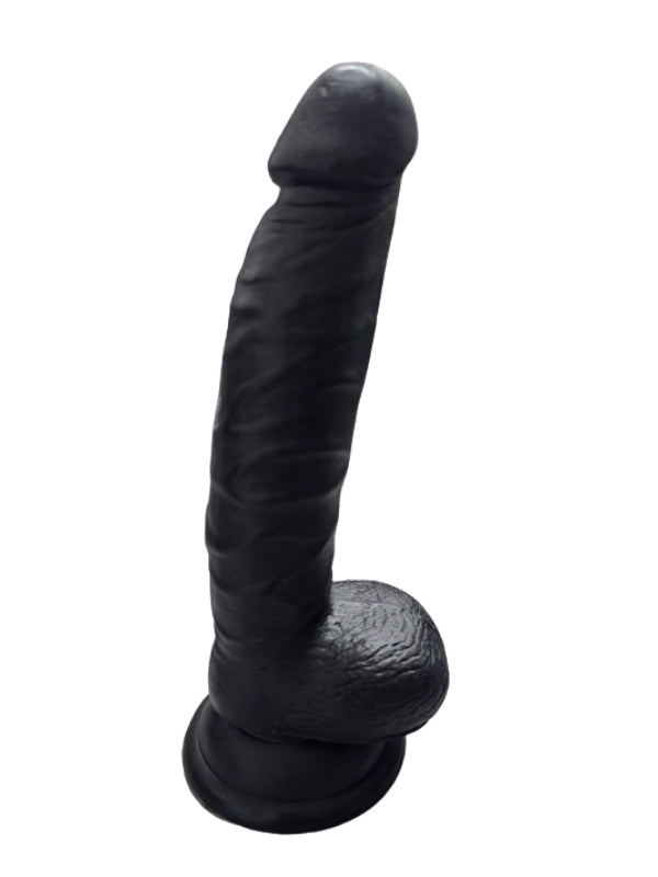 Gerçekçi Testisli Siyah Dildo 20 cm - A-PX030s