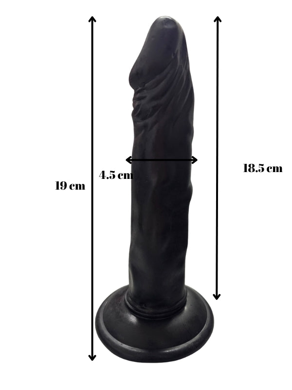 Gerçekçi Testissiz Siyah Dildo 21 cm - A-PX016S