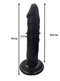 Gerçekçi Testissiz Siyah Dildo 21 cm - A-PX016S