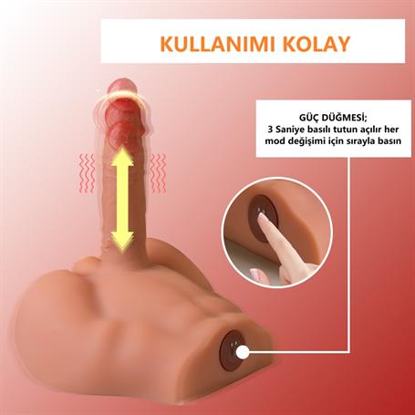 Gerçekçi Yapıda Realistik İleri Geri Hareketli 17,5 cm Penisli Erkek Vücut - Peel - BDM1591