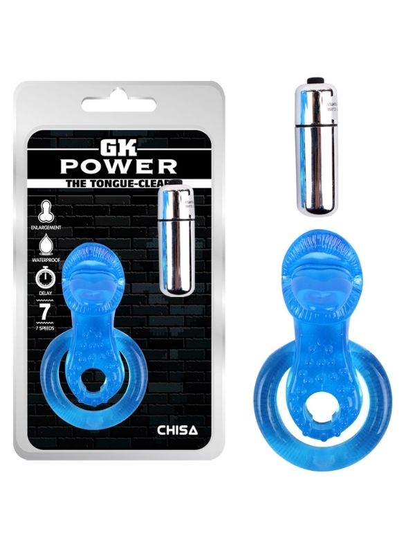 Get Lock The Tongue-Blue Titreşimli Dilli Penis Halkası - C-CH0022M