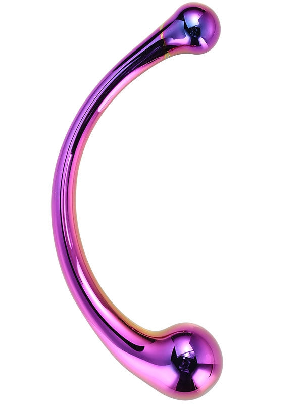 Glamaur Çift Başlı Lüx Kavisli Cam Dildo - T21836