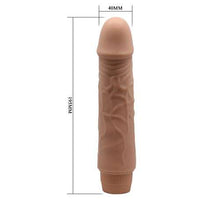 G&uuml;&ccedil;l&uuml; Titreu015fimli 19,5 cm Realistik Vibrat&ouml;r Ger&ccedil;ekci Penis Dildo - CA-BDM1032