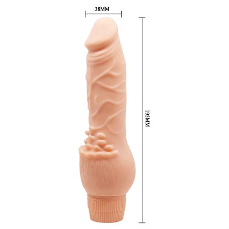 Güçlü Titreşimli 19,5 cm Realistik Vibratör Gerçekci Penis Dildo - BDM101