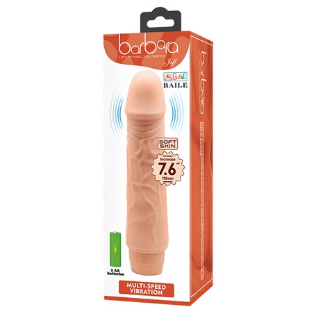 Güçlü Titreşimli 19,5 cm Realistik Vibratör Gerçekci Penis Dildo - BDM1032