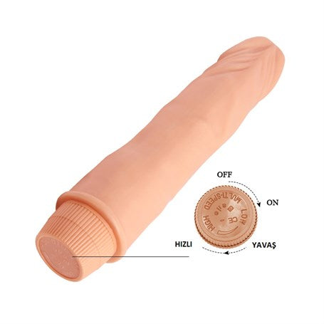 Güçlü Titreşimli 21,5 cm Realistik Vibratör Gerçekci Penis Dildo - BDM1050