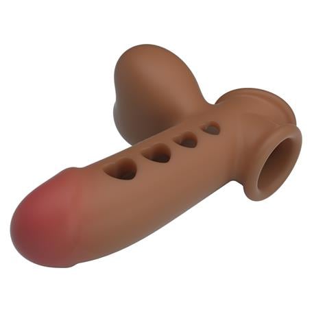 Hava Yastıklı Premium Melez Rengi Silikon Penis Kılıfı - Tyronn - BDM1417
