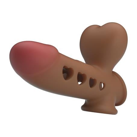 Hava Yastıklı Premium Melez Rengi Silikon Penis Kılıfı - Tyronn - BDM1417