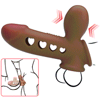 Hava Yastıklı Premium Melez Rengi Silikon Penis Kılıfı - Tyronn - BDM1417
