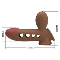 Hava Yastıklı Premium Melez Rengi Silikon Penis Kılıfı - Tyronn - BDM1417