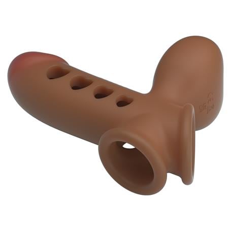 Hava Yastıklı Premium Melez Rengi Silikon Penis Kılıfı - Tyronn - BDM1417