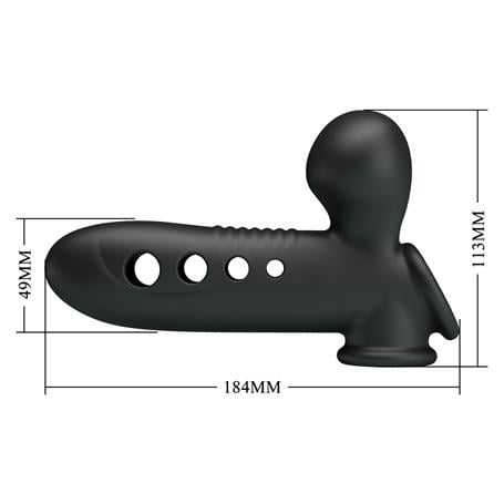 Hava Yastıklı Premium Zenci Rengi Silikon Penis Kılıfı - Crane - BDM1420