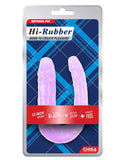 Hi-Rubber Şeffaf Jel Çift Taraflı Eğik Dildo - 17cm Mor - C-CH7306