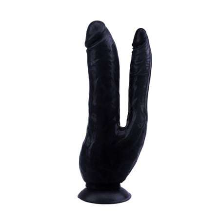 İki Uçlu Vantuzlu Realistik Çatal Zenci Dildo Penis - BDM4647