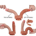 İki Uçlu Vantuzlu Yeni Nesil Realistik Çatal Dildo Penis - BDM1076