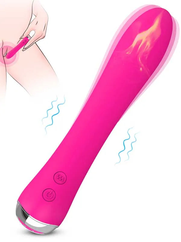 Isıtmalı Güçlü Şarjlı Titreşimli Esnek Silikon Vibratör 17,4 cm - S254