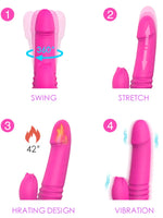 %10 İndirimli - Isıtmalı İleri Geri ve Dönme Hareketli Şarjlı Tavşan Vibratör 22 cm - CA-S030
