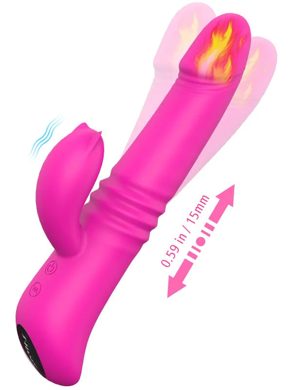 Isıtmalı İleri Geri ve Dönme Hareketli Şarjlı Tavşan Vibratör 22 cm - S030