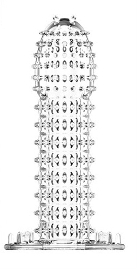 13 cm Kabartmalı Güçlü Uyarıcı Dildo Uzatmalı Penis Kılıfı - U8206