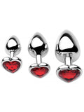 [DEV İNDİRİM] %40 İndirim – NOXXX Kalp Mücevherli Çelik Anal Plug 3'lü Set - CA-NN05
