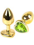 NOXXX Kalp Mücevherli Çelik Gold Anal Plug Büyük Boy - 401011