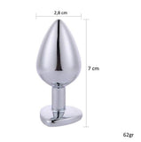 %10 İndirim – Kalpli Mücevher Taşlı Paslanmaz Çelik Anal Tıkaç (Plug) - CA-BDM011