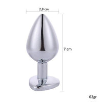 %10 İndirim – Kalpli Mücevher Taşlı Paslanmaz Çelik Anal Tıkaç (Plug) - CA-BDM011