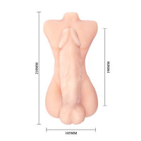 Kendinden Kayganlaştırıcılı Realistik Yarım Erkek Vücutlu Penis 19 cm - BDM8107