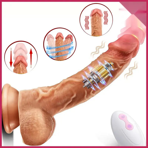 King 22 Cm İleri Geri Hareketli Oynar Başlı Vibratör - FA-117238