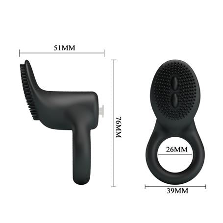Klitoral Uyarıcılı Güçlü Titreşimli Penis Halkası - Cobra - BDM1277