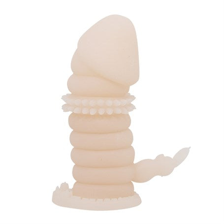 Klitoral Uyarıcılı Tırtıklı Boğumlu Penis Kılıfı - BDM1608