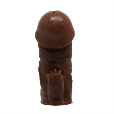 Klitoral Uyarıcılı Tırtıklı Damarlı Penis Kılıfı - 1601