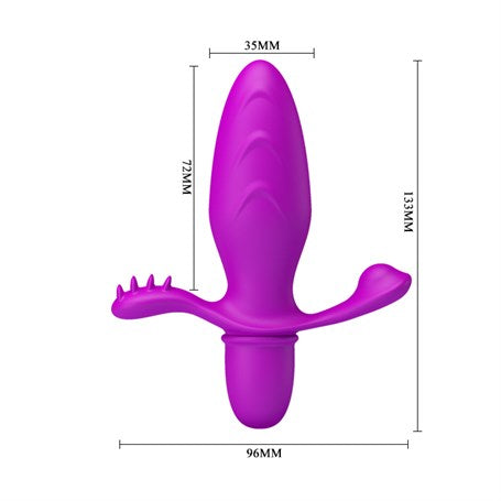 Klitoral Uyarıcılı Titreşimli Anal Plug - B1157