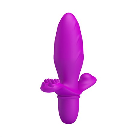 Klitoral Uyarıcılı Titreşimli Anal Plug - B1157