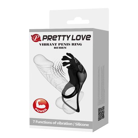 USB Şarjlı Klitoris Uyarıcılı Güçlü Titreşimli Siyah Silikon Penis Halkası - Ruben - BDM1345