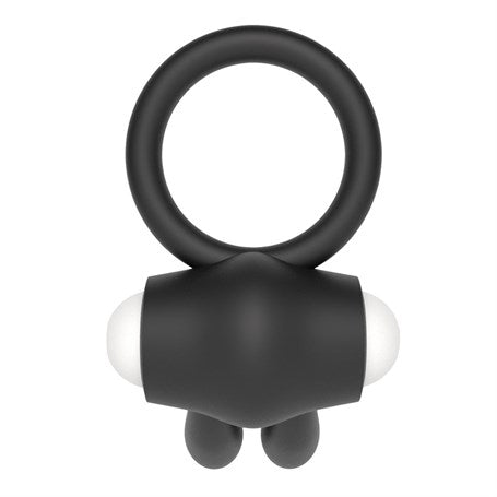 Klitoris Uyarıcılı Güçlü Titreşimli Siyah Silikon Penis Halkası - LV1422-Black