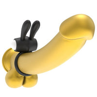 Klitoris Uyarıcılı Güçlü Titreşimli Siyah Silikon Penis Halkası - LV1422-Black